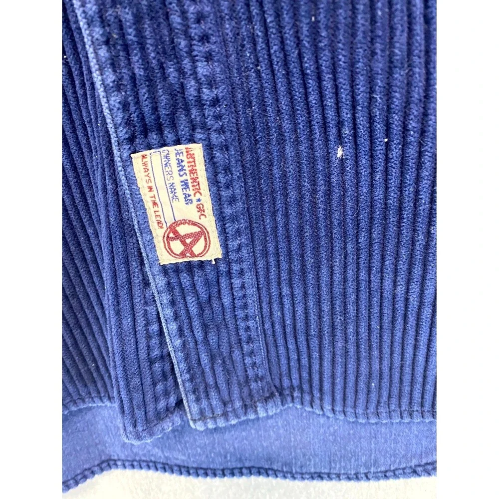 Authentic GFC Jeans Wear Shacket Mens Large Blue Corduroy Cotton Button Front